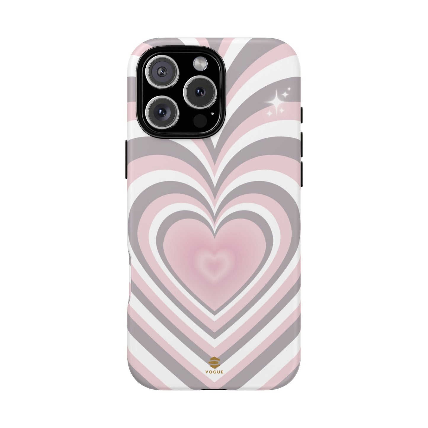 Pink & Grey Heart Design - Phone Case, Love, Valentine's Day Gift for Her