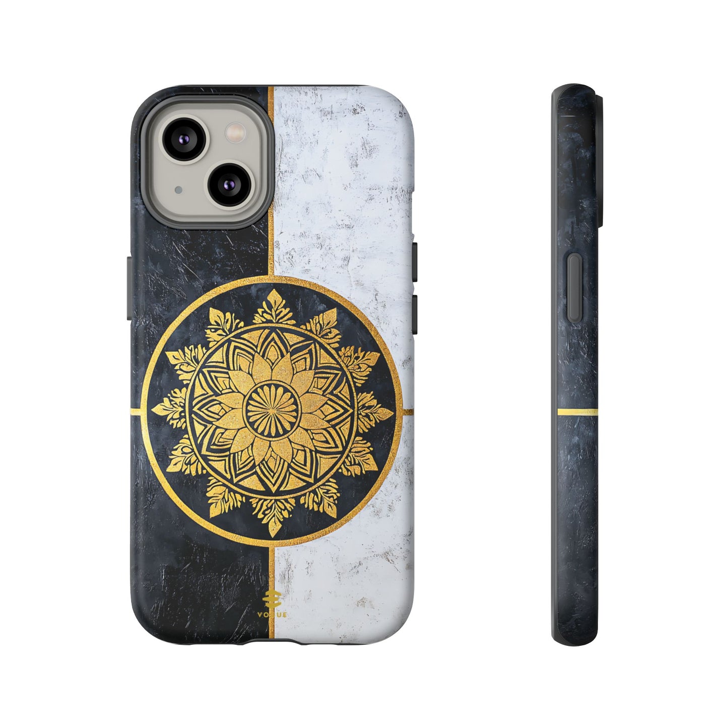 Funda para iPhone con diseño de mandala dorado