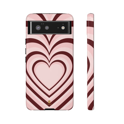 Burgundy Hearts Phone Case For Valentine's day Google pixel