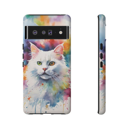 Custom White Cat Google Pixel Tough Phone Case