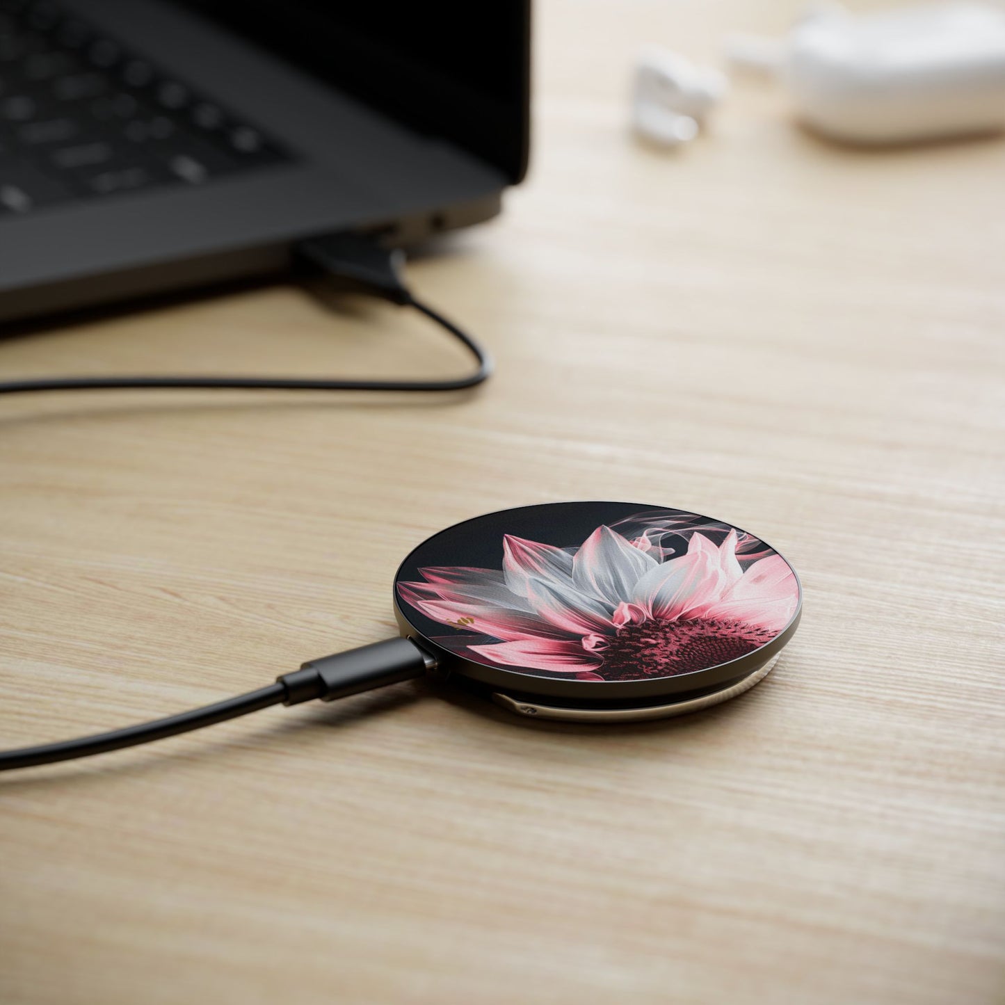 Pink Sunflower Magnetic Induction Charger