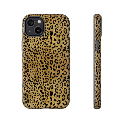 iPhone-Hülle mit goldenem Leopardenmuster