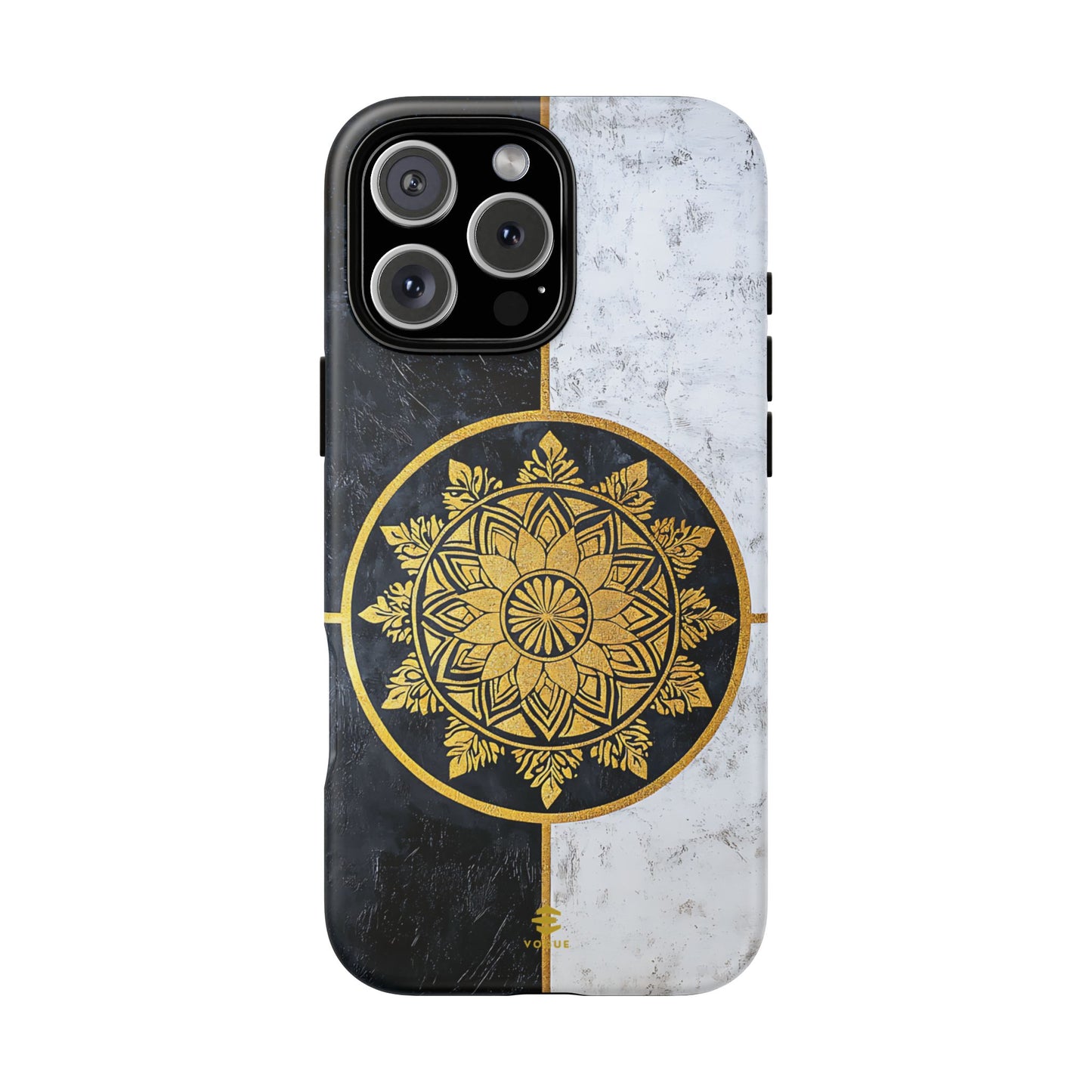 Funda para iPhone con diseño de mandala dorado