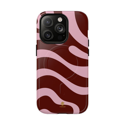 Maroon Ripple MagSafe iPhone Case