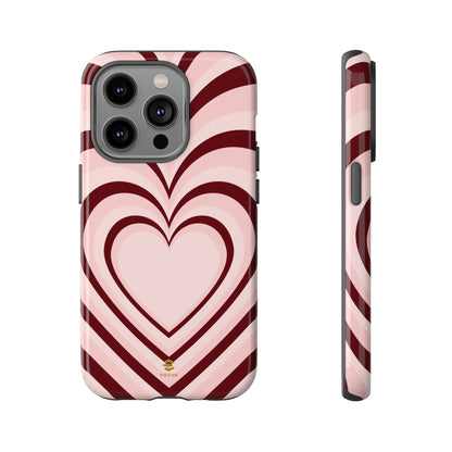 Burgundy Hearts Design - Phone Case, Love, Valentine's Day Gift for Her