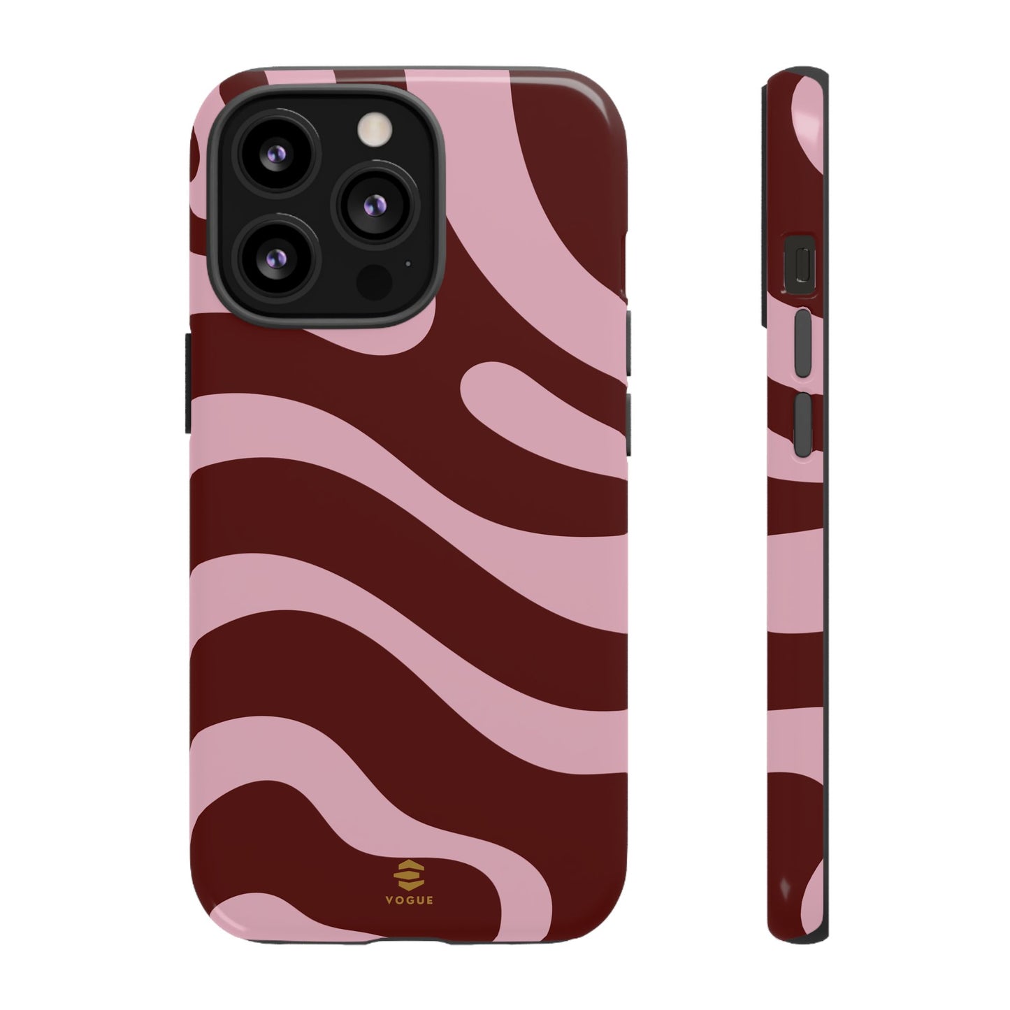 Maroon Ripple iPhone Tough Case