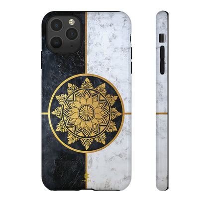 Funda para iPhone con diseño de mandala dorado