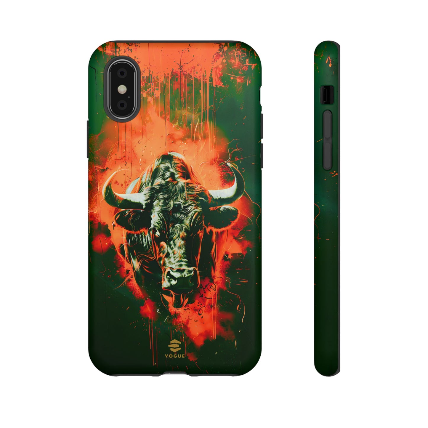 Green Bull Art iPhone Tough Case