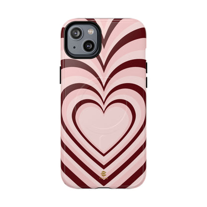 Burgundy Hearts Design - Phone Case MagSafe, Love, Valentine's Day Gift for Her