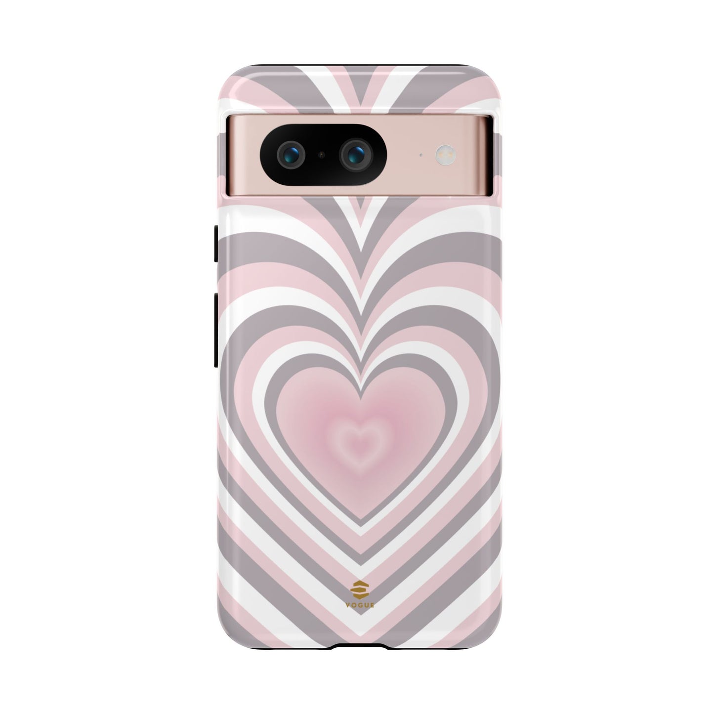 Pink & Grey Heart Phone Case For Valentine's day