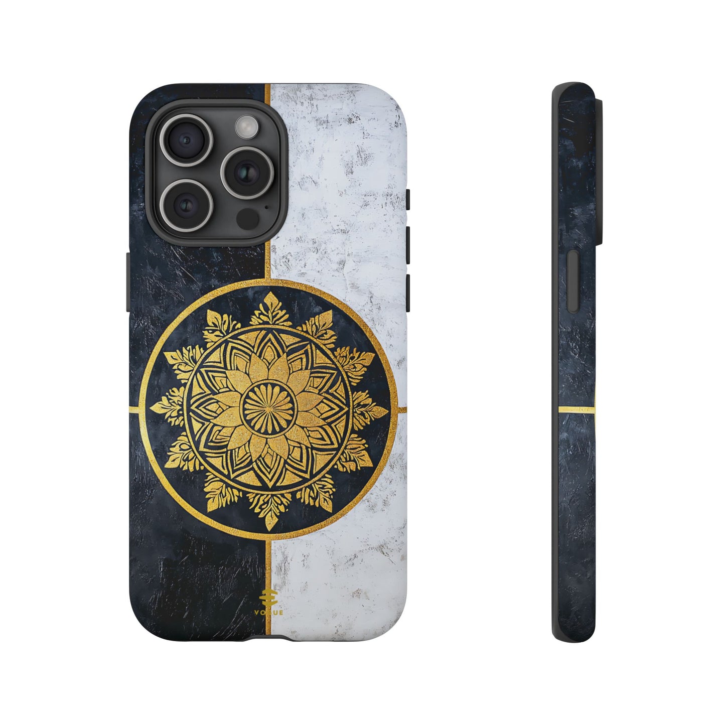 Funda para iPhone con diseño de mandala dorado