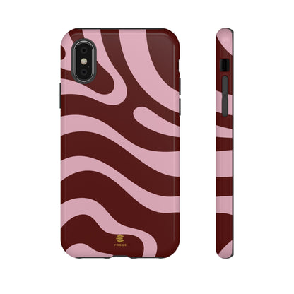 Maroon Ripple iPhone Tough Case