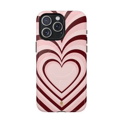 Burgundy Hearts Design - Phone Case MagSafe, Love, Valentine's Day Gift for Her