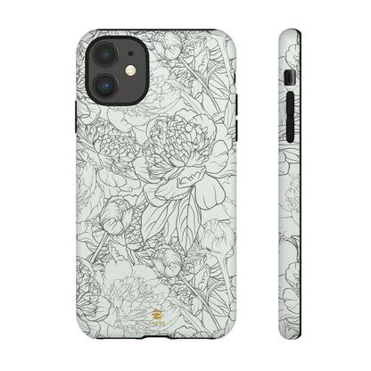 Funda para iPhone con diseño de peonías y salvia