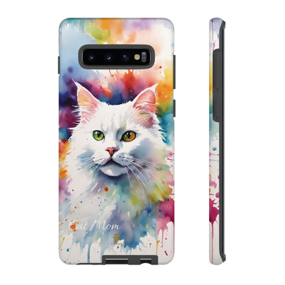 Custom White Cat Samsung Galaxy Tough Phone Case