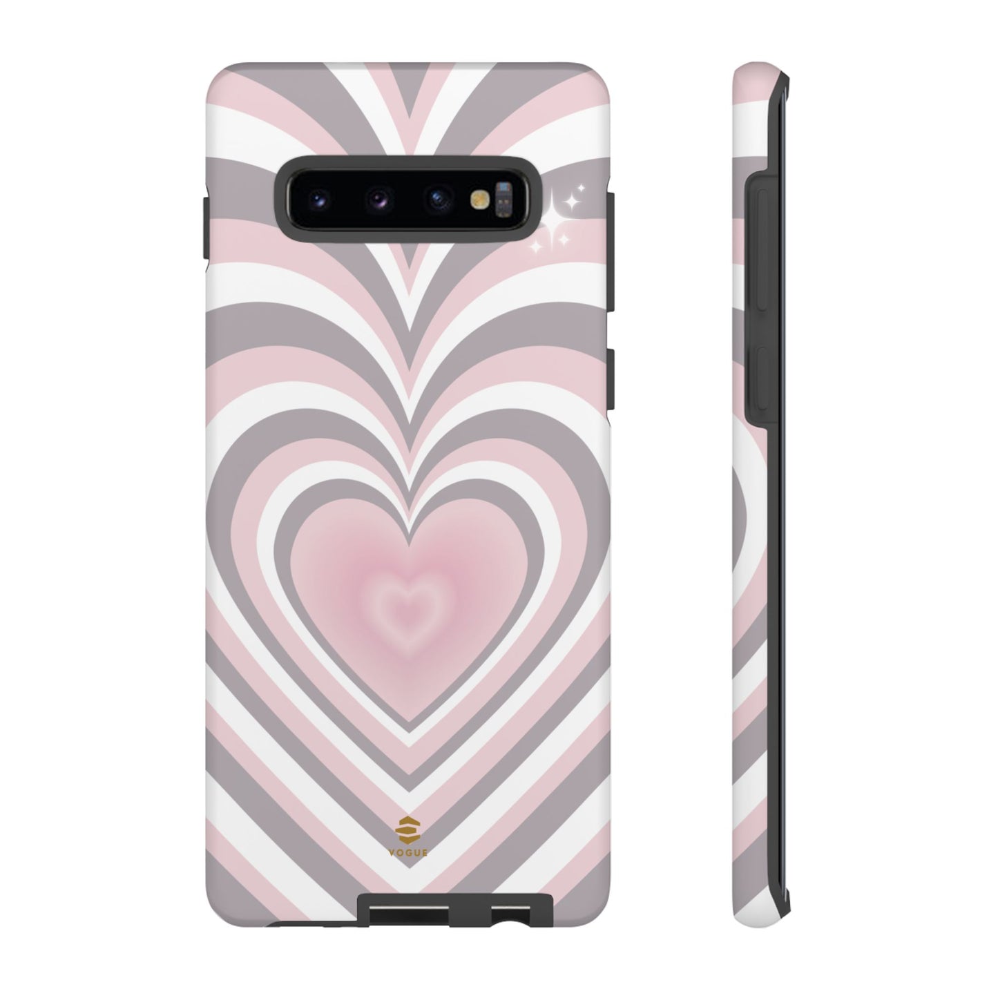 Pink & Grey Heart Design - Phone Case, Love, Valentine's Day Gift for Her