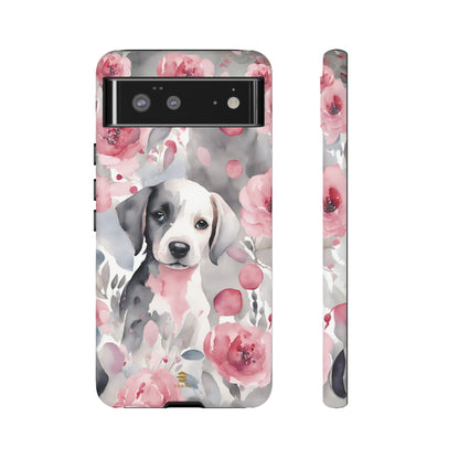 Cute Puppy Google Phone Case For Valentine's day Pink & Grey durable Protective Cover