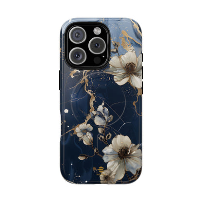 Marble Floral MagSafe iPhone Case