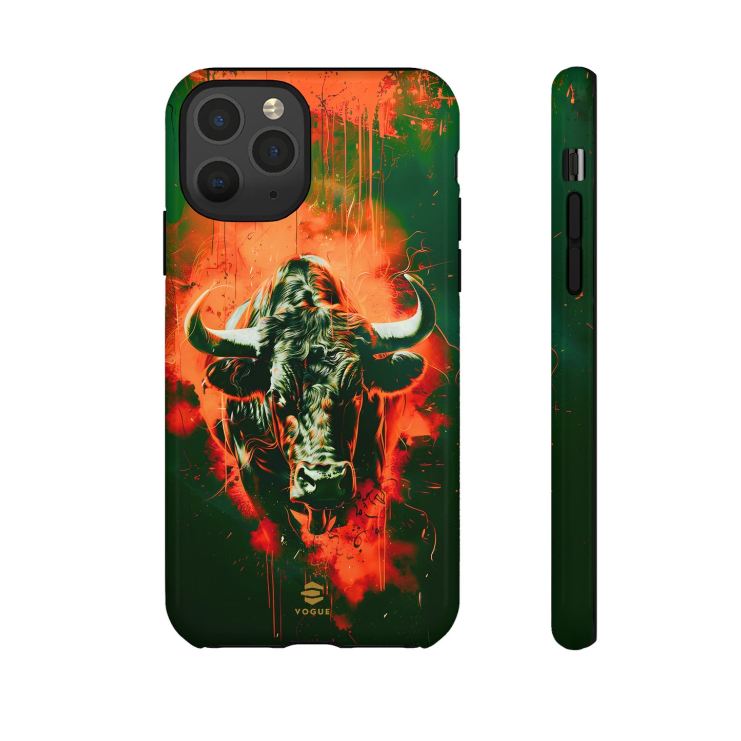 Green Bull Art iPhone Tough Case