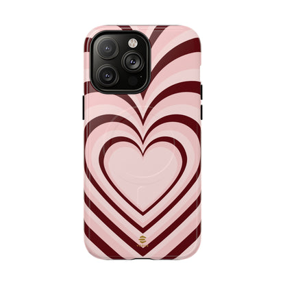 Burgundy Hearts Design - Phone Case MagSafe, Love, Valentine's Day Gift for Her