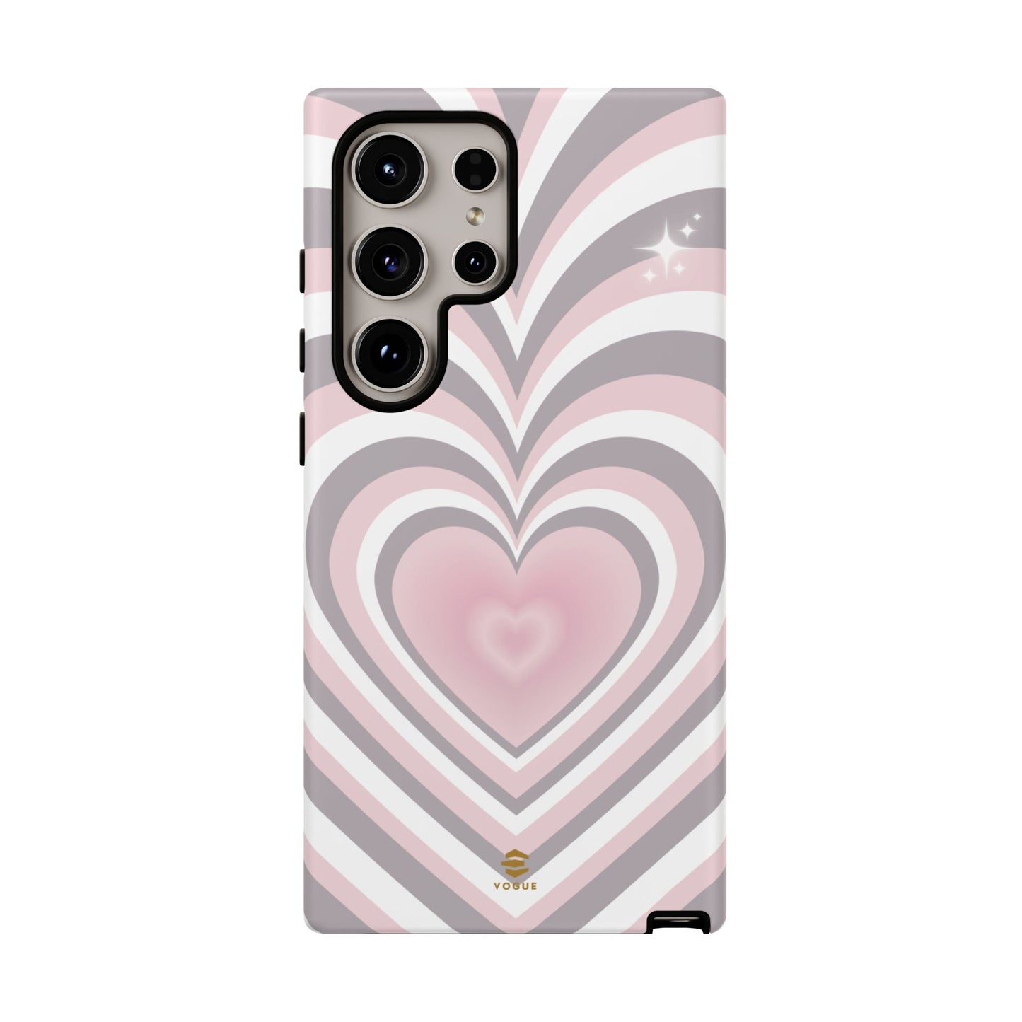 Pink & Grey Heart Design - Phone Case, Love, Valentine's Day Gift for Her