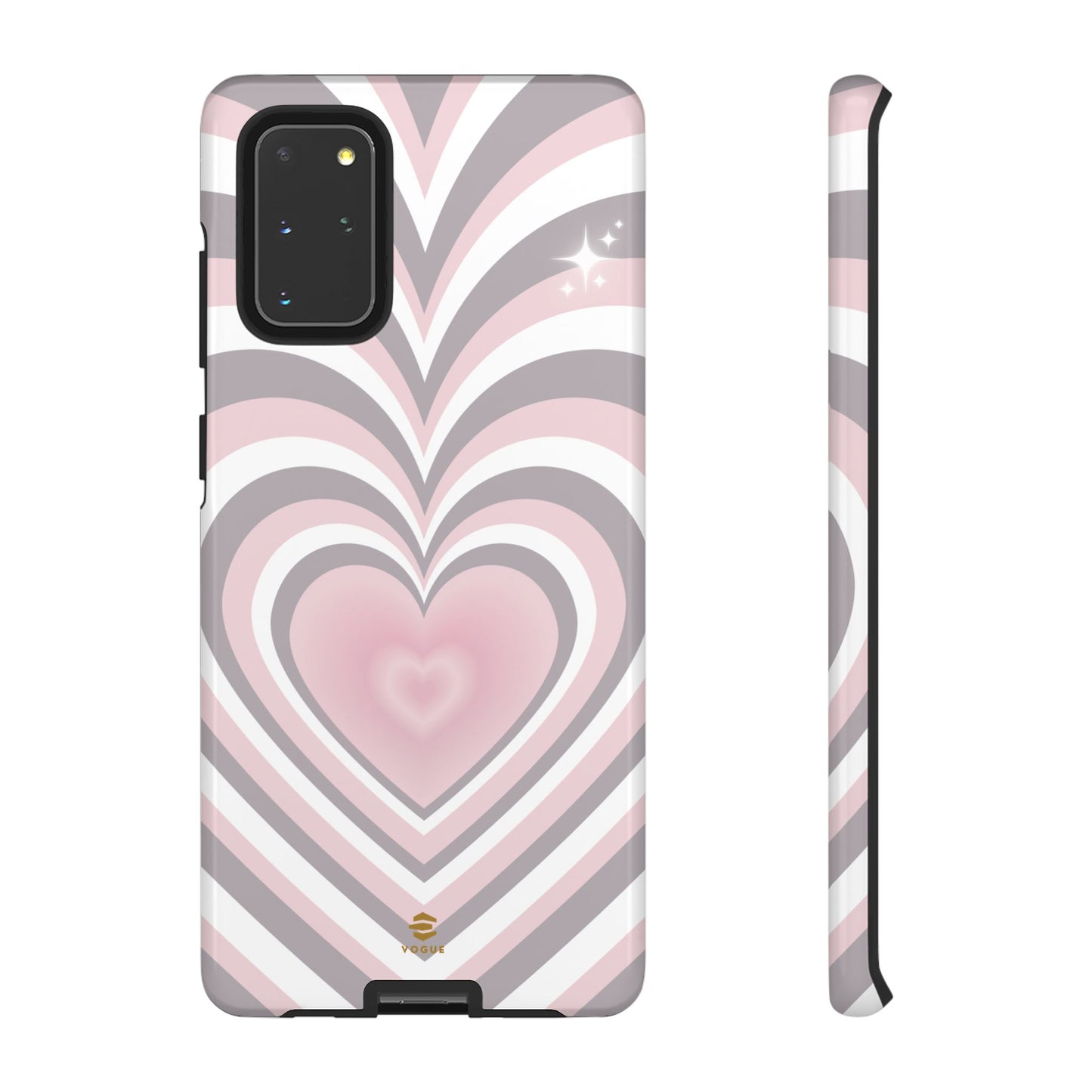 Pink & Grey Heart Design - Phone Case, Love, Valentine's Day Gift for Her