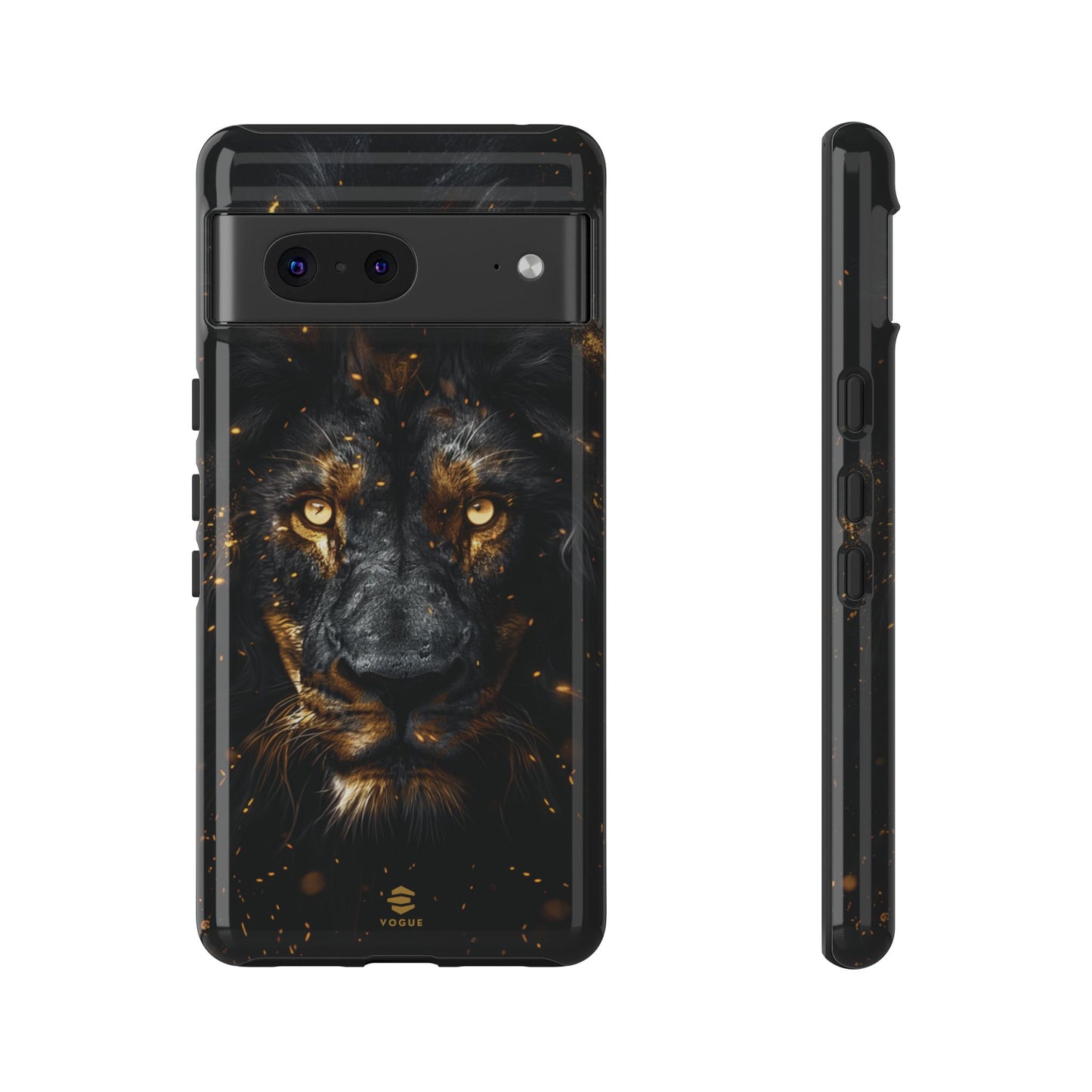 Estuche de Google con arte del león negro