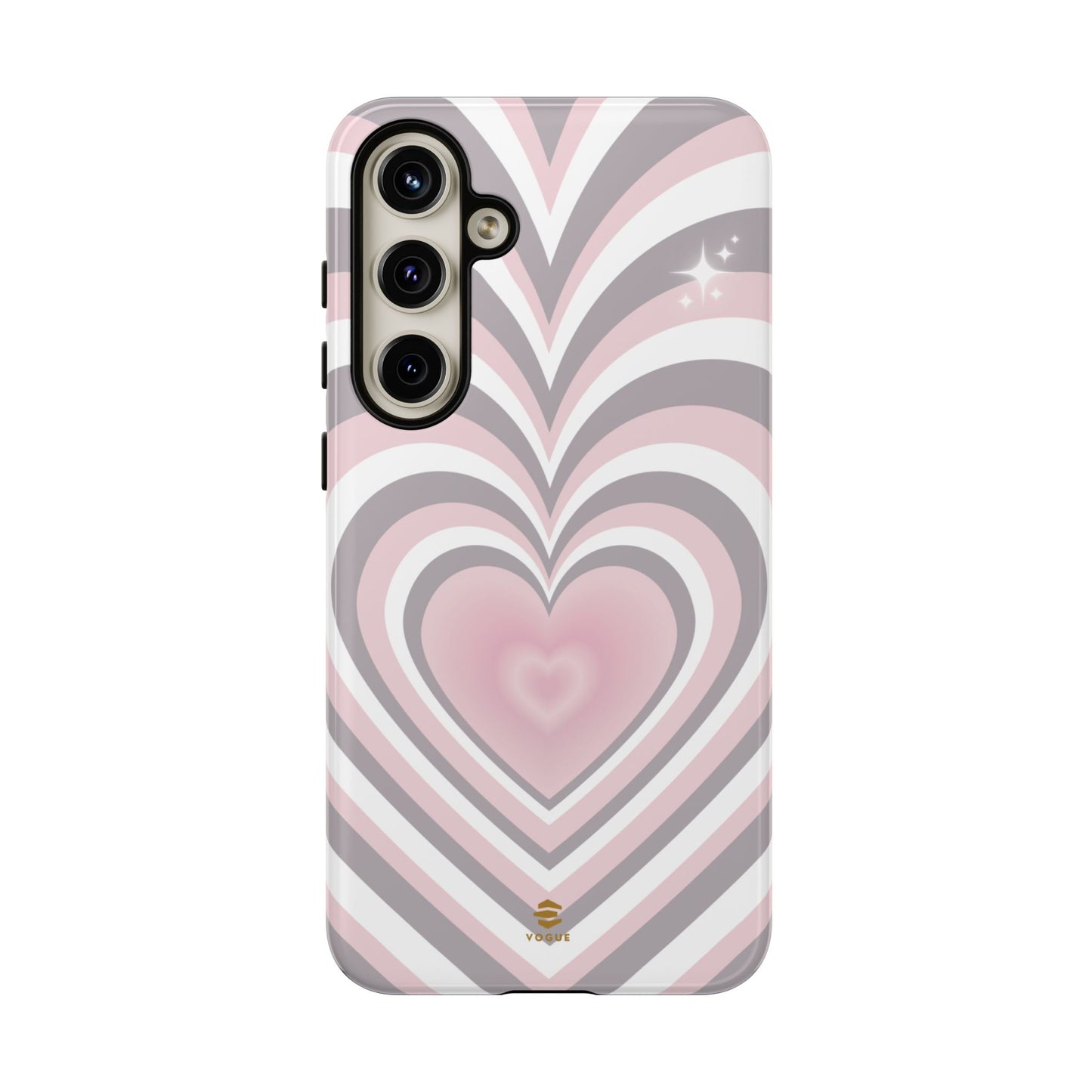 Pink & Grey Heart Design - Phone Case, Love, Valentine's Day Gift for Her