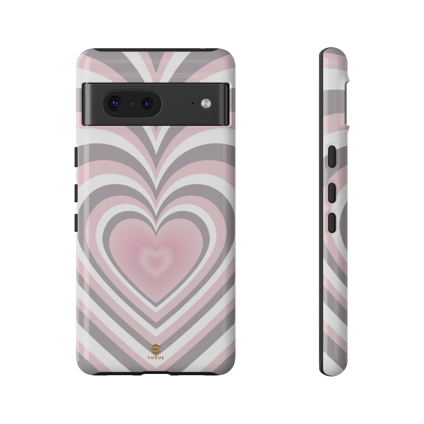 Pink & Grey Heart Phone Case For Valentine's day