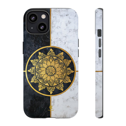 Funda para iPhone con diseño de mandala dorado