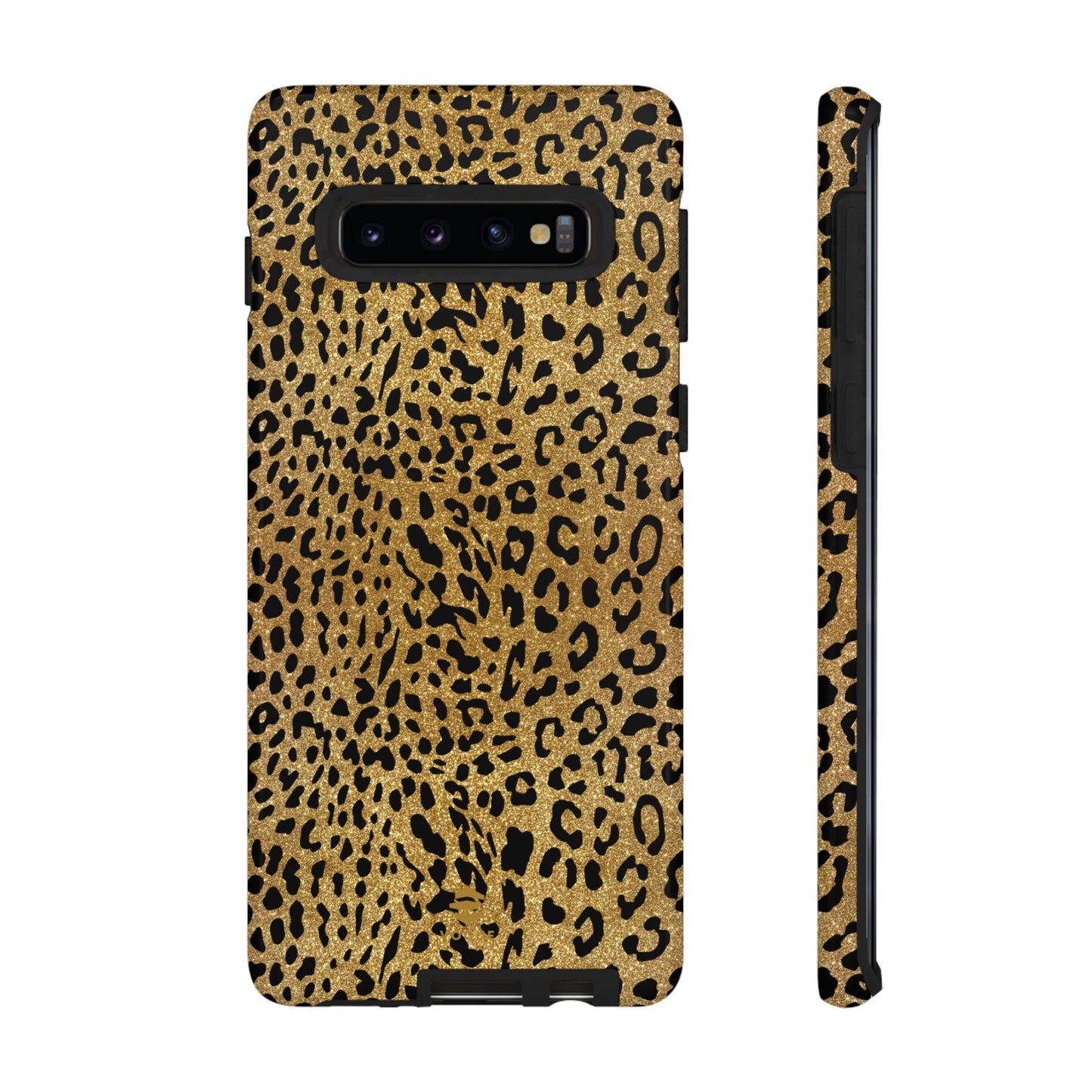 Goldene Samsung-Hülle mit Leopardenmuster