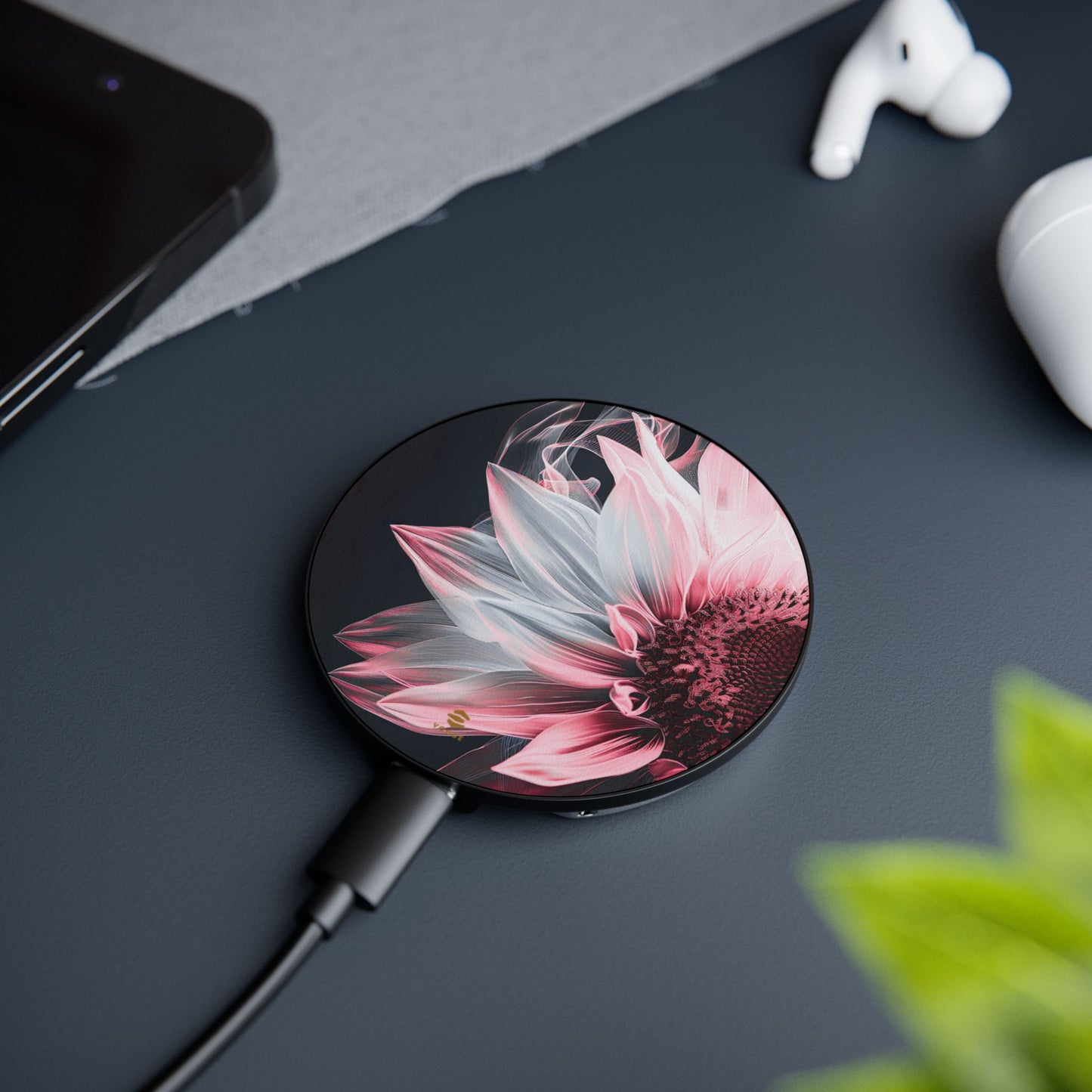 Pink Sunflower Magnetic Induction Charger