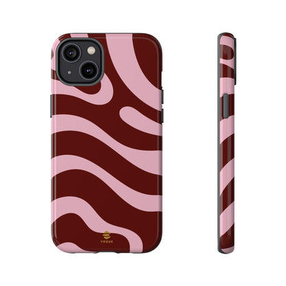 Maroon Ripple iPhone Tough Case