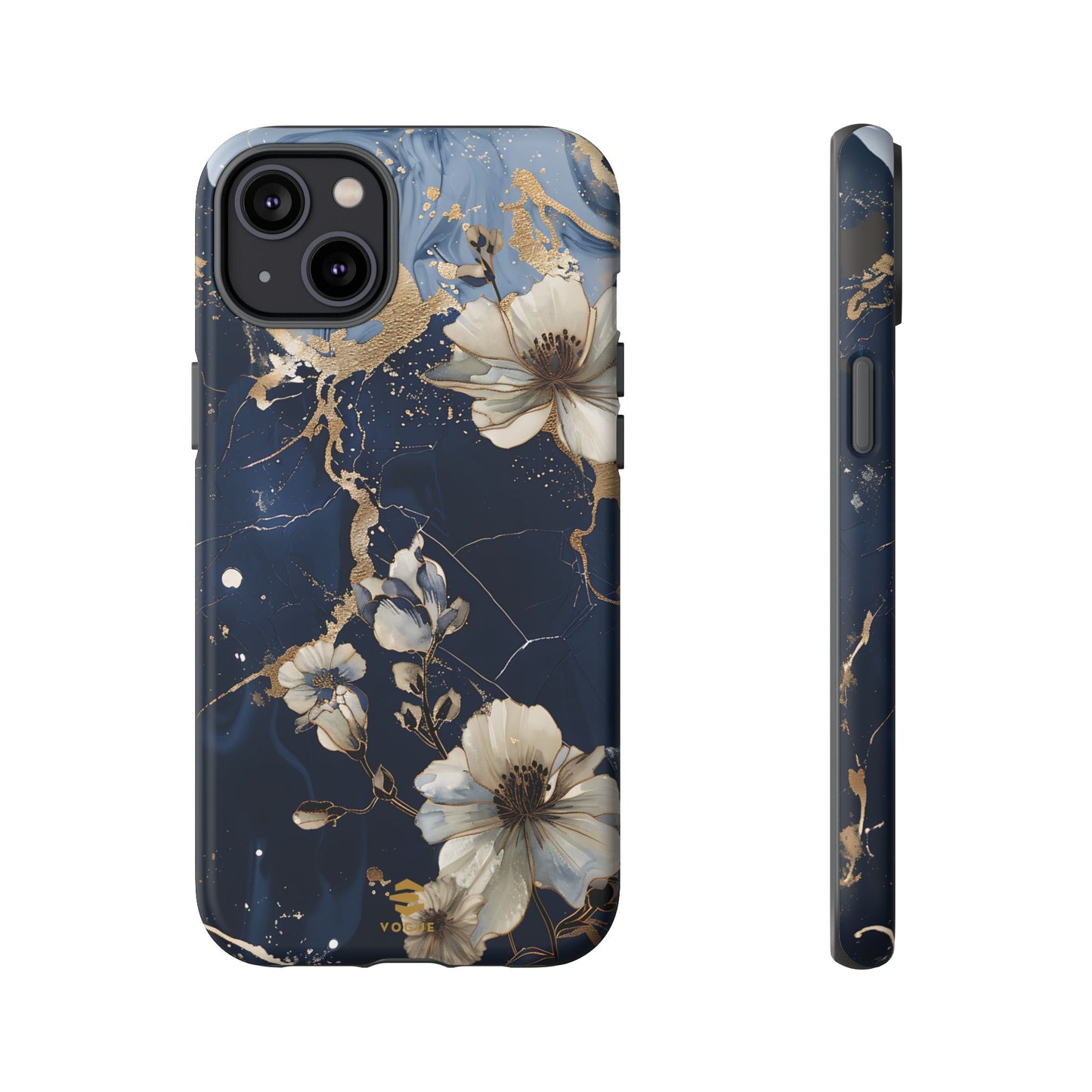 Funda para iPhone con diseño floral de mármol