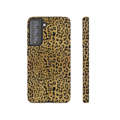 Goldene Samsung-Hülle mit Leopardenmuster