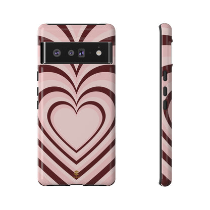 Burgundy Hearts Phone Case For Valentine's day Google pixel