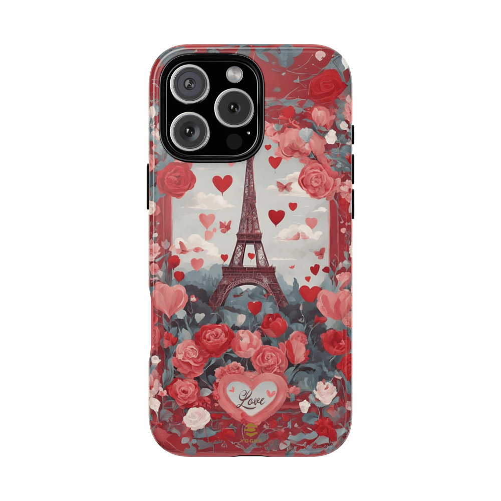 Hearts in Paris Phone Case Valentine's Day Gift for Her