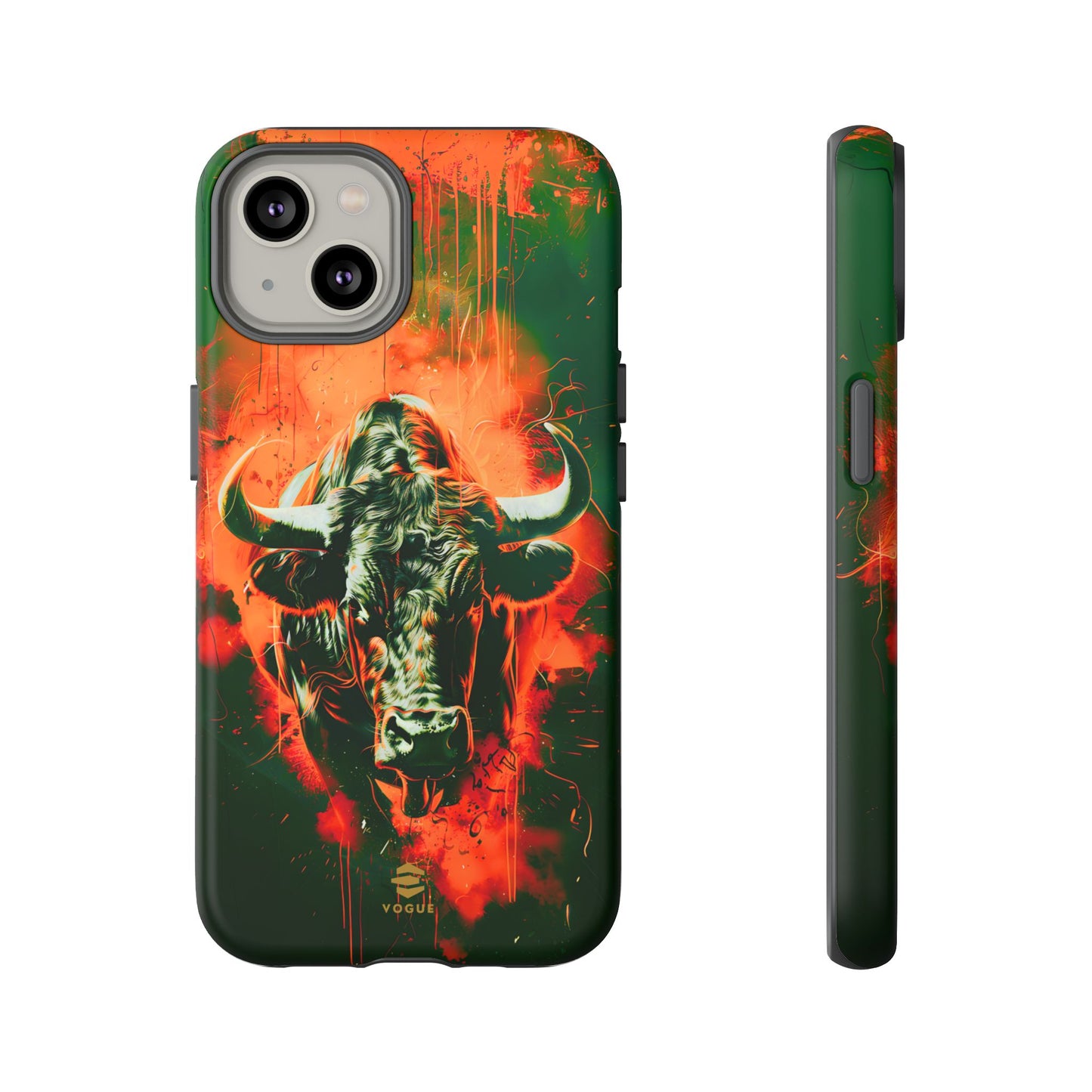 Green Bull Art iPhone Tough Case