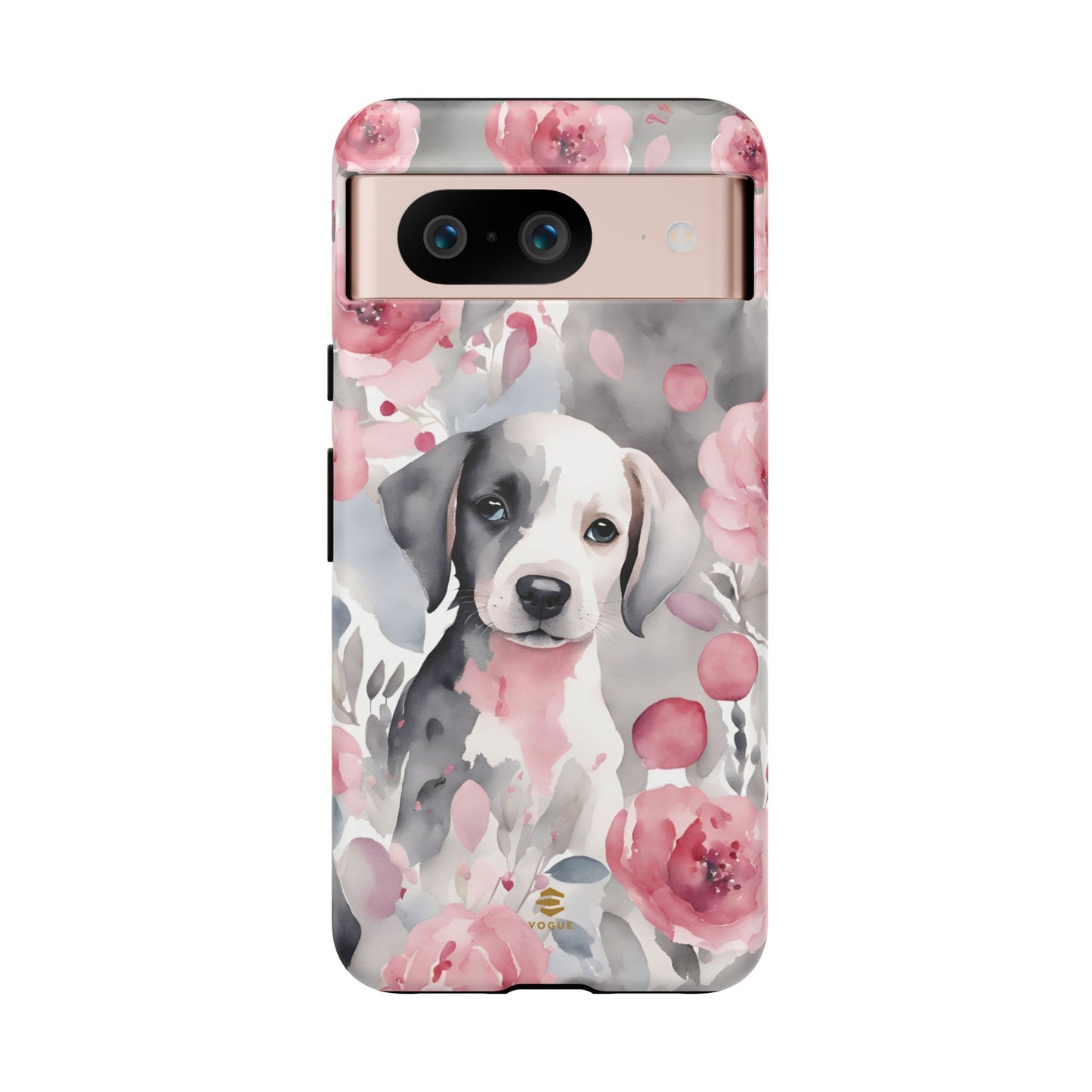 Cute Puppy Google Phone Case For Valentine's day Pink & Grey durable Protective Cover