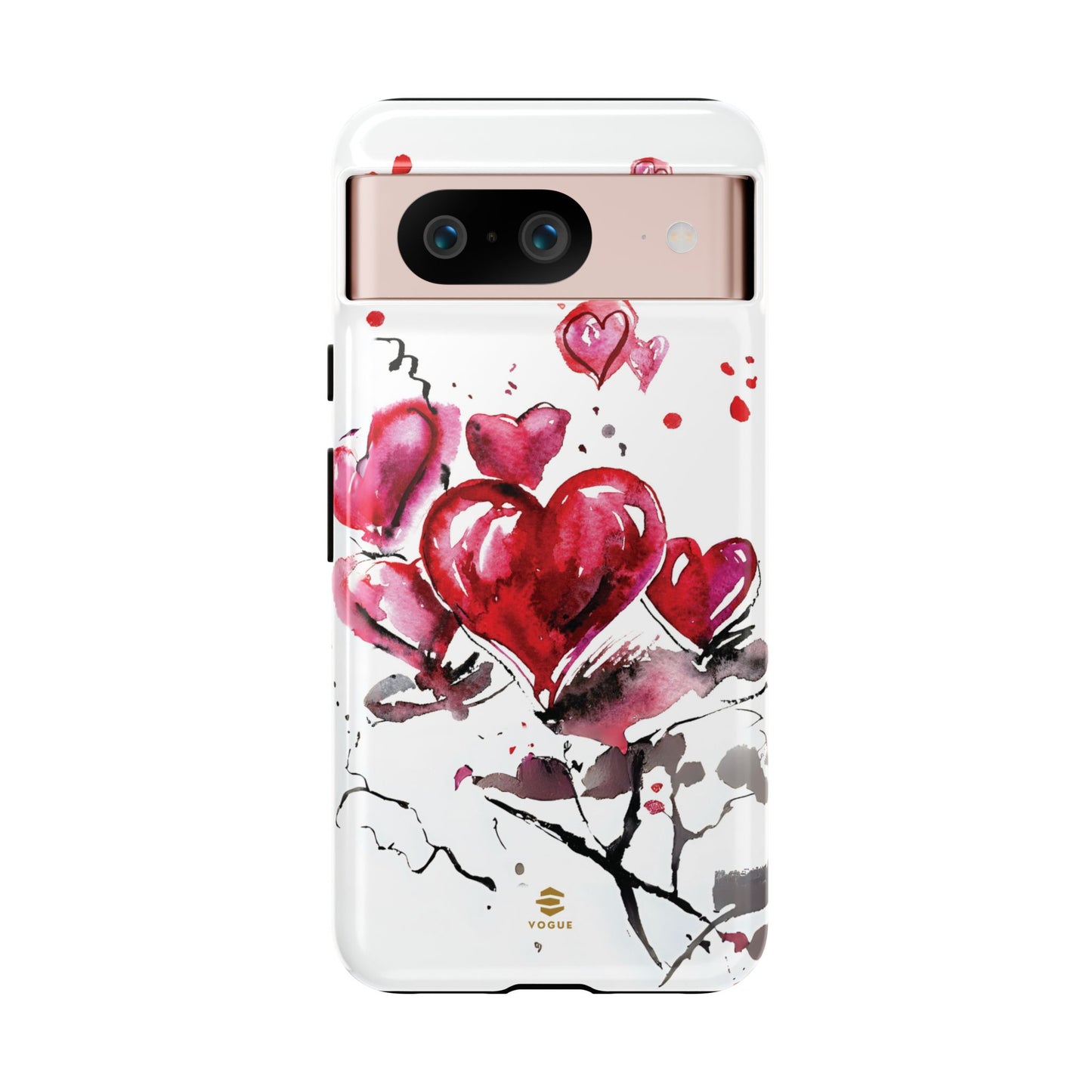 Abstract Hearts Phone Case For Valentine's day - Pink and grey Google  protective case