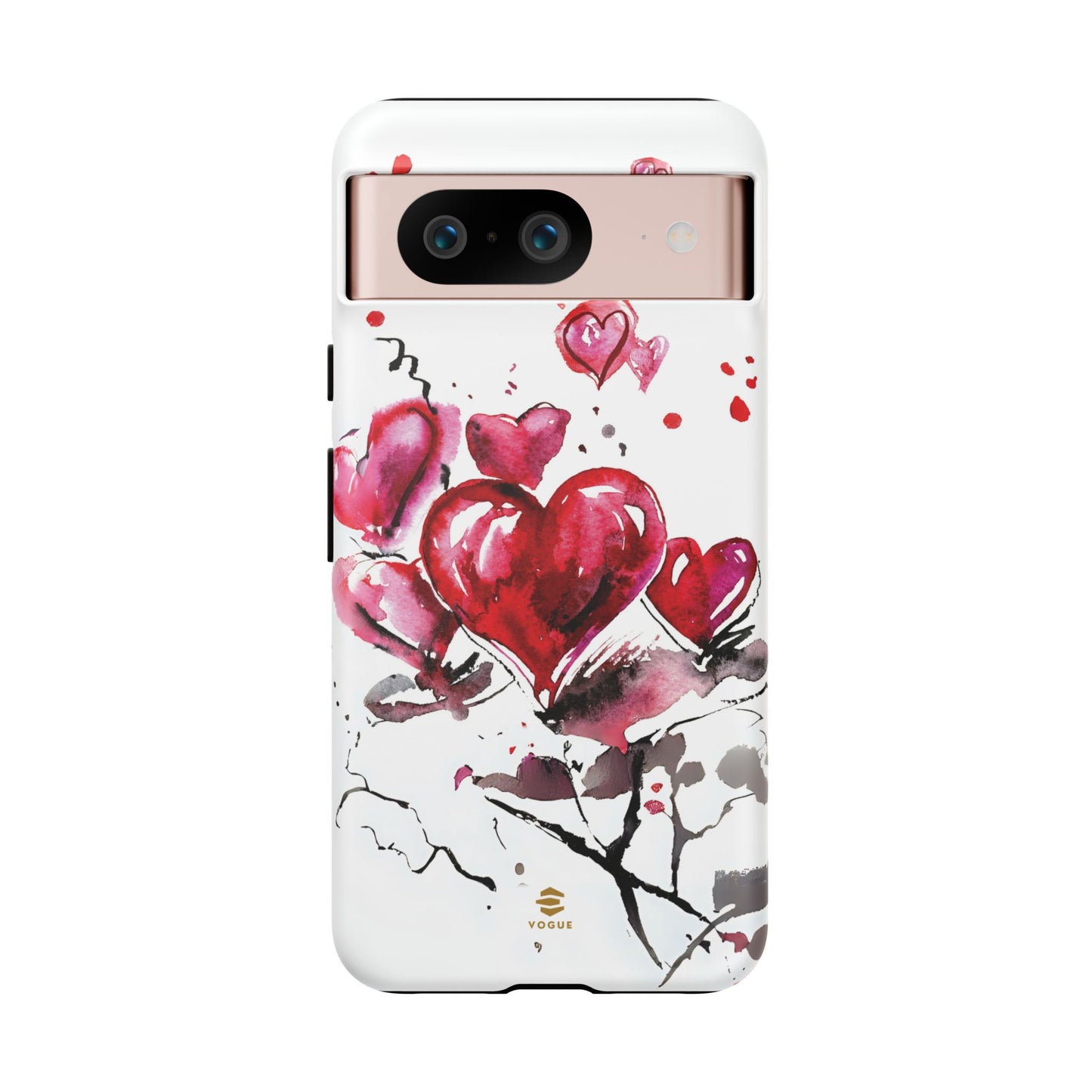 Abstract Hearts Phone Case For Valentine's day - Pink and grey Google  protective case