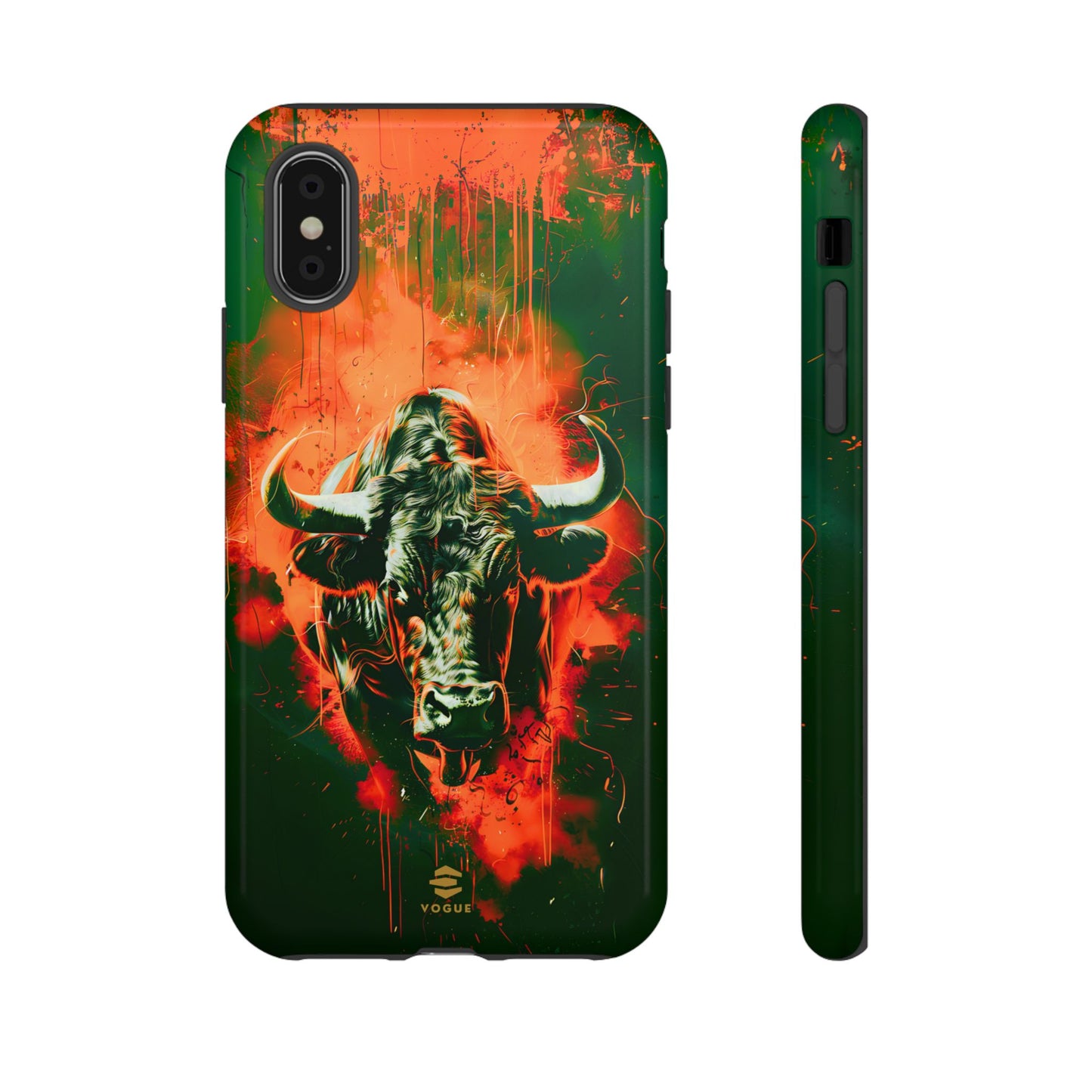 Green Bull Art iPhone Tough Case