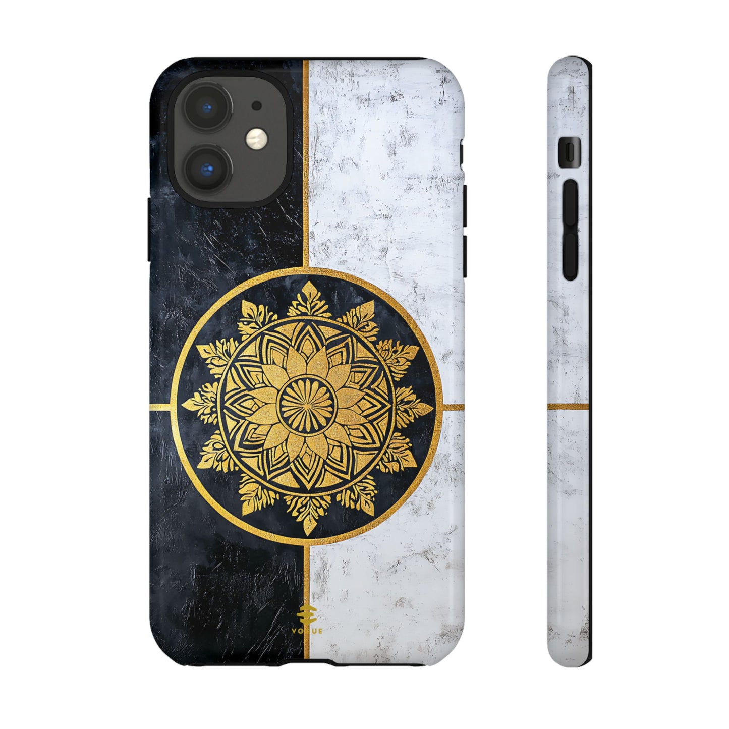 Funda para iPhone con diseño de mandala dorado