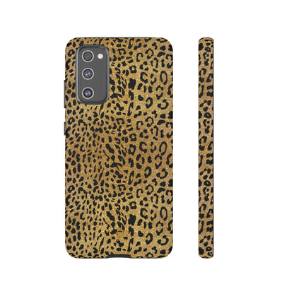 Goldene Samsung-Hülle mit Leopardenmuster