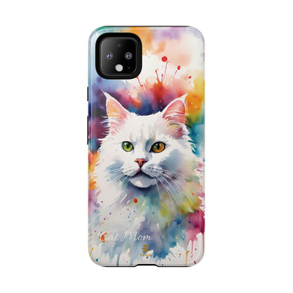 Custom White Cat Google Pixel Tough Phone Case