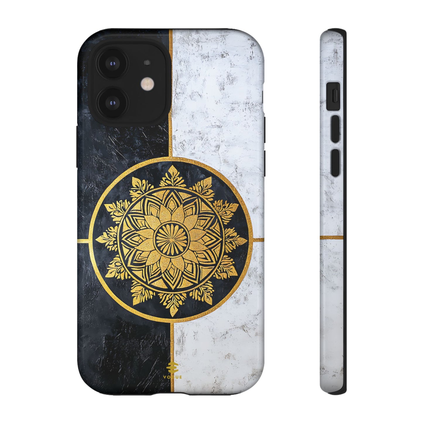 Funda para iPhone con diseño de mandala dorado