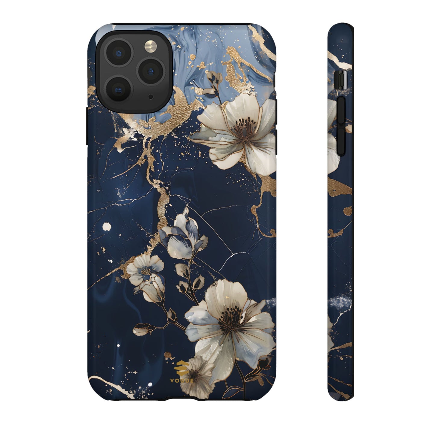 Funda para iPhone con diseño floral de mármol