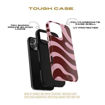 Maroon Ripple iPhone Tough Case