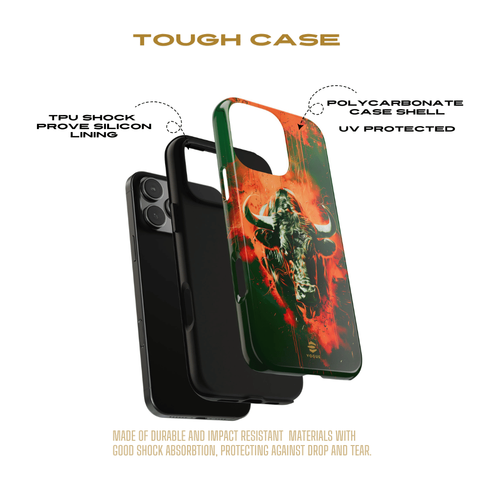 Green Bull Art iPhone Tough Case