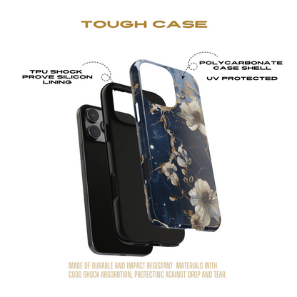 Funda para iPhone con diseño floral de mármol